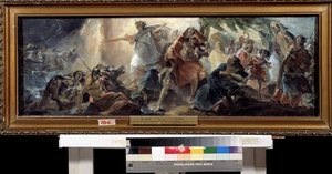 Judarna som korsar Röda havet (Israeliterna som korsar Röda havet). Målning av Nikolai Nikolayevich Ge (Gay) (1831-1894), olja på duk, rysk konst. Statens konstmuseum, Charkiv (Ukraina).