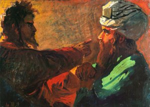 Kristus och Nikodemus studie, 1889 av Nikolai Nikolayevich Ge