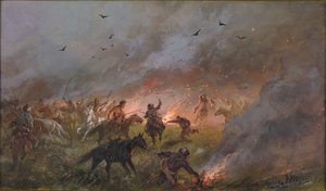 Pugachevs truppers nederlag nära Troitsk, 1891.