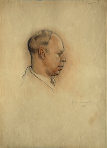 Porträtt av tonsättaren Sergej Prokofjev (1891-1953) av Nikolai Nikolayevich Vysheslavtsev