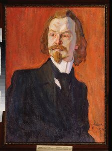 Porträtt av poeten Konstantin Balmont (1867-1942) (Porträtt av poeten Konstantin Balmont) - Målning av Nikolai Pavlovich Ulyanov (Ulyanov) (1875-1949), olja på duk