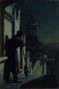 Streletter på Moskvas Kreml-torn på månbelyst natt, 1890-talet av Nikolai Sergeyevich Matveyev