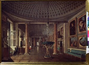 Bildgalleriet på Stroganovpalatset i Sankt Petersburg (Bildgalleriet i Stroganovpalatset i St. Petersburg). Målning av Nikolai Stepanovich Nikitin (1811-1881), olja på duk av Nikolai Stepanovich Nikitin
