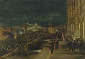Belysning av Moskva med anledning av kejsar Alexander III:s kröning den 15 maj 1883 av Nikolai Yegorovich Makovsky