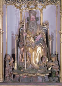 Isenheim altartavla, Saint Anthony Eremit-detaljen av Saint Anthony, c.1490 guldfärg på trä
