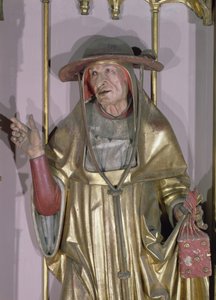 Isenheims altartavla, Sankt Jerome, detalj av Sankt Jerome, ca 1490 målning på trä