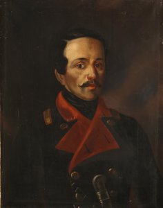 Porträtt av poeten Mikhail Lermontov 1814-1841, 1854-1858