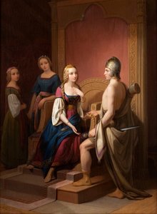 Heimdall återlämnar Brisingamen till Freja, 1846 av Nils Jakob Blommér