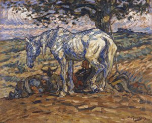 Don Quijotes häst Rocinante, 1911 (olja på kartong)