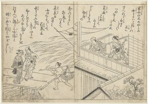 Tehus längs en flod av Nishikawa Sukenobu (attributed to)