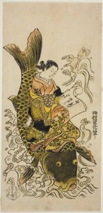 Courtesan Riding a Carp (parodi på Daoist Immortal Kinko [kinesiska: Qin Gao])
