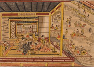 Tea House bredvid Kamo River i Kyoto