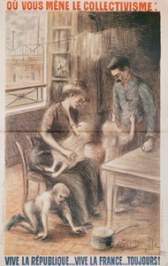 A Factory Workers House, valaffisch, 1909 färg litho