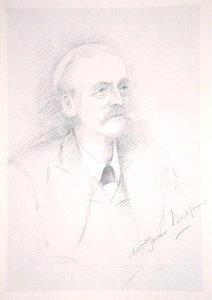 Porträtt av Sir Arthur James Balfour (1848-1930) från ett album på Entente Cordiale