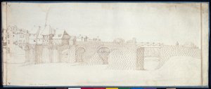 Panorama of Charenton (penna och bläck på papper)
