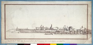 The Hospital of St Louis (penna och bläck med tvätt på papper)