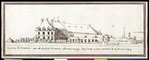 Oratorierna och Karmelitkyrkan (penna och bläck med tvätt på papper)