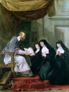Den helige Francois de Sales (1567-1622) ger besöksregeln till den heliga Jeanne de Chantal (1572-1641)