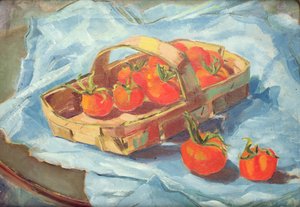 Korg med tomater, ca 1936 (olja på duk) av Nora Summers