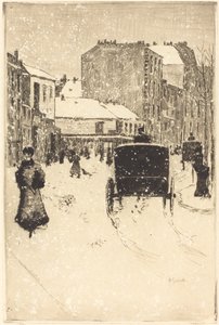 Boulevard Clichy i snön av Norbert Goeneutte