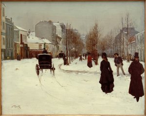 Boulevard de Clichy under snön