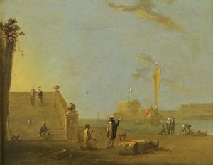 Hamnplats vid en spansk hamn av Norbert Joseph Carl Grund