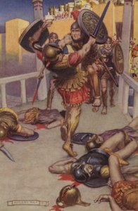 Asturs död (färg litho)