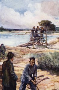 Kina: Ett vattenhjul (litho i färg) av Norman Hardy
