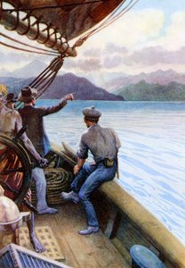 "Cruising bland Sydhavsöarna, Norfolkön i sikte", 1908 av Norman Hardy