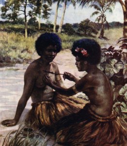 Tatuering, Brittiska Nya Guinea (färg litho)