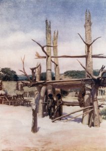 Dubu i Rigo, Brittiska Nya Guinea (färg litho) av Norman Hardy