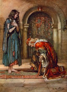 Tennyson, The Beggar-Maid (färg litho) av Norman Mills (after) Price