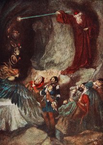 Festen försvann bort, The Tempest Act III, Scene 3, illustration från "Tales from Shakespeare" av Charles och Mary Lamb