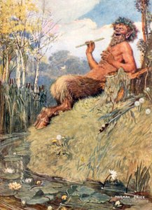 Guden och vassen (färglitografi)