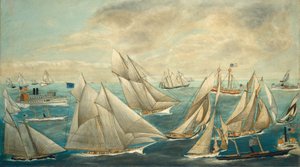 Imaginär regatta med vinnare av America