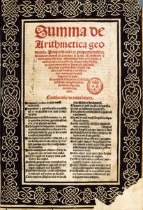 "Sammanfattning aritmetik" av Luca Pacioli av Northern Italian School