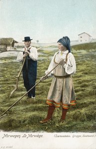 Grupp bönder, Setesdal, Norge