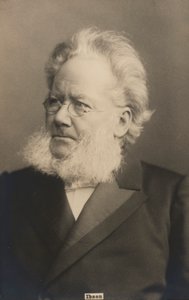 Henrik Ibsen, norsk dramatiker och poet (s/v foto) av Norwegian Photographer