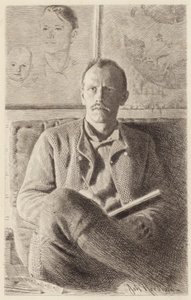Porträtt av Fridtjof Nansen (etsning) av Norwegian School