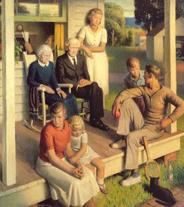 No More Chores, Family on Vacation, ca 1935 (olja på duk)