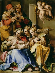 Helig familj med heliga Anne, Katarina av Alexandria och Maria Magdalena, ca 1560-9