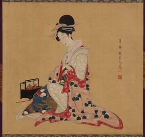 Oiran, Edo-perioden, början av mitten av 1800-talet. av Numata Gessai