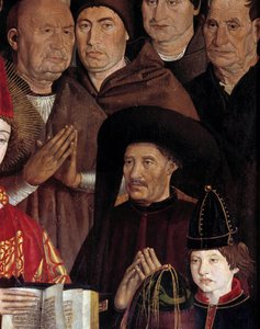 Polyptyk av Saint Vincent (Paineis de Sao Vicente de Fora). Porträtt av Henri Le Navigateur (1394-1460), prins av Portugal. Detalj av en målning av Nuno Goncalves, portugisisk målare från 1400-talet. Nationalmuseet för antik konst, Lissabon