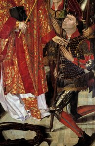 Saint Vincent, beskyddare av Lissabon Polyptyk av Saint Vincent av Zaragoza omgiven av eveques riddare. Detalj. Målning tillskriven Nuno Goncalves eller Gonzalvez (1400-talet) National Museum of Ancient Art, Lissabon.
