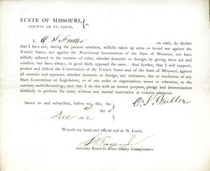 Lojalitetsed av O. S. Fuller från Missouri, County of St.Louis av O.S. Fuller