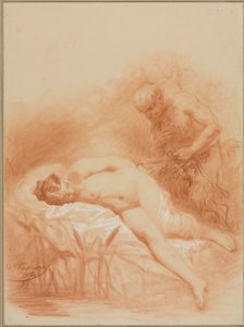 Nymf och faun, 1800-tal.