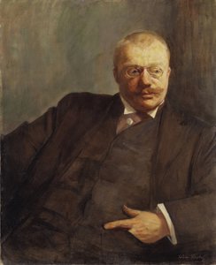 Gunnar Heiberg, ecrivain, journalist och författare till norsk dramatik - Porträtt av poeten Gunnar Heiberg (1857-1929), av Krohg, Oda (1860-1935). Olja på duk