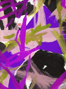 Zen Purple Floral, 2023 (akryl på duk)