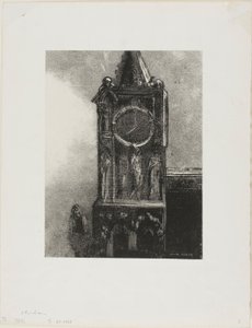 En klocka i tornet ringde timmen, plansch 4 från Edmond Picards Le Jure av Odilon Redon