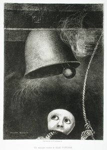 En mask låter dödsstöten av Odilon Redon